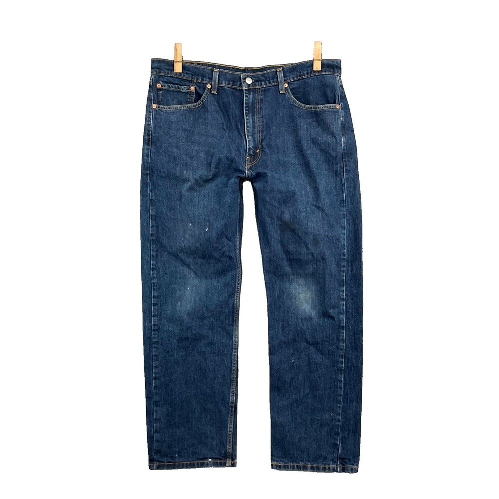Levi's 505 Jeans Mens 37x28.5* Blue‎ Dark Wash Denim Workwear Streetwear Rodeo